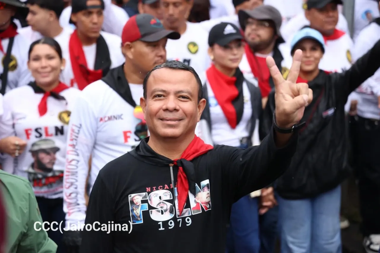 Militancia sandinista protagoniza caminata en homenaje al 47/19 en Managua