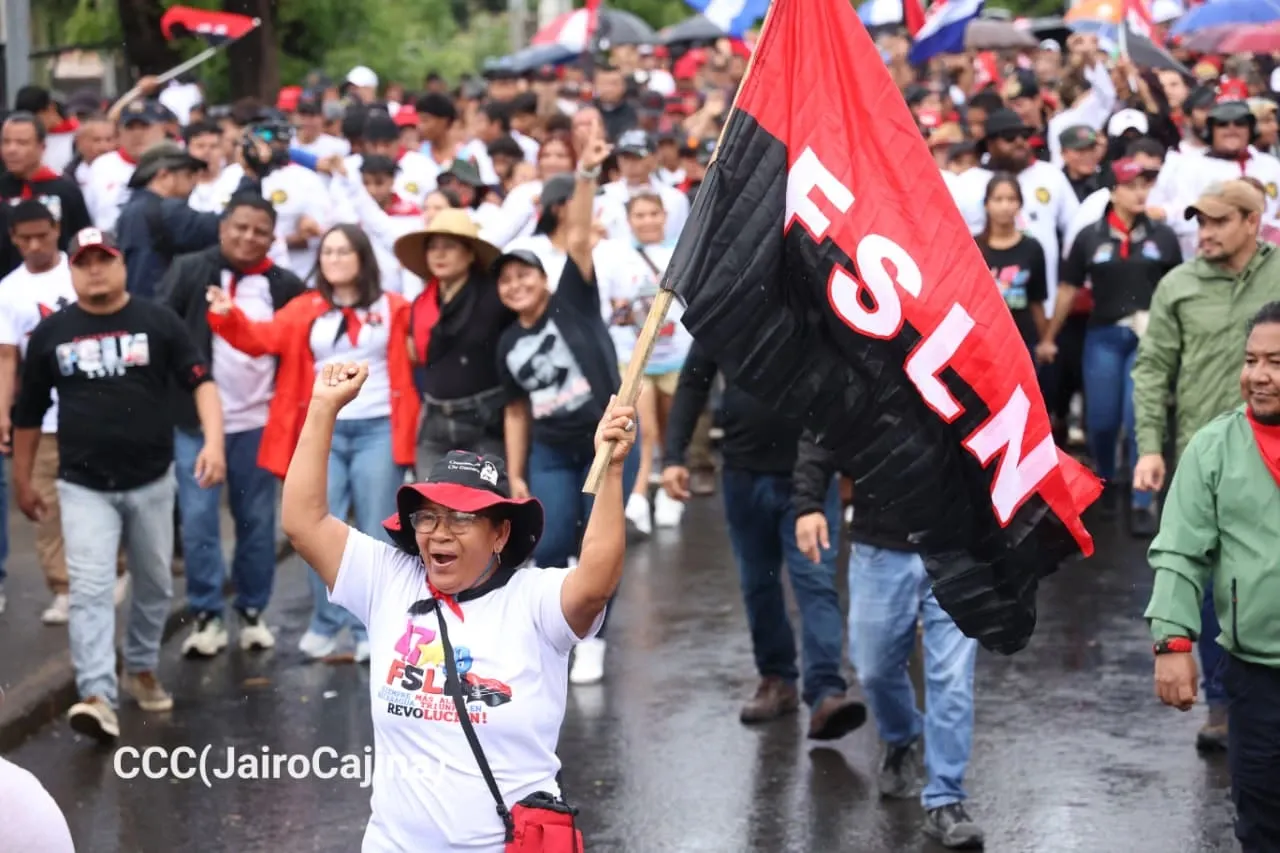 Militancia sandinista protagoniza caminata en homenaje al 47/19 en Managua