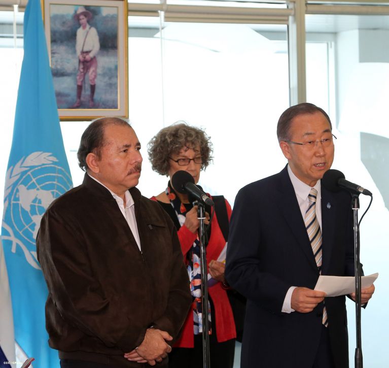Presidente Daniel y Compañera Rosario reciben a Secretario General ONU
