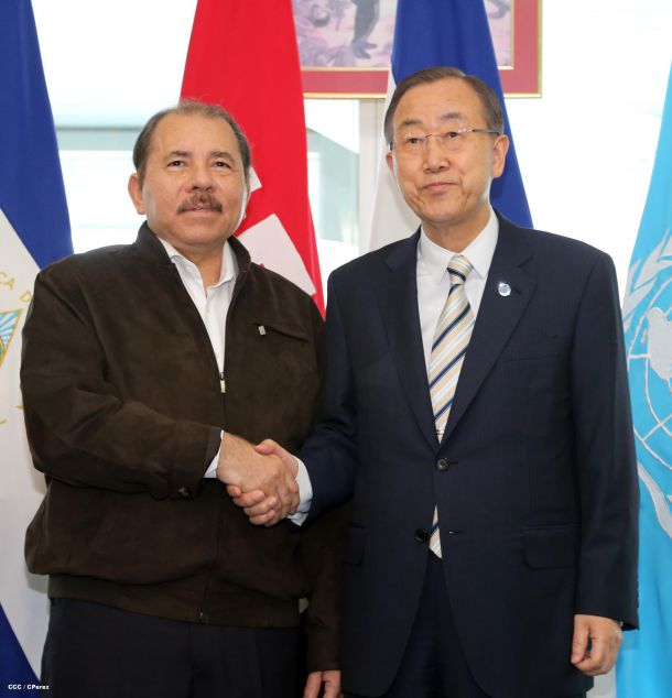 Presidente Daniel y Compañera Rosario reciben a Secretario General ONU