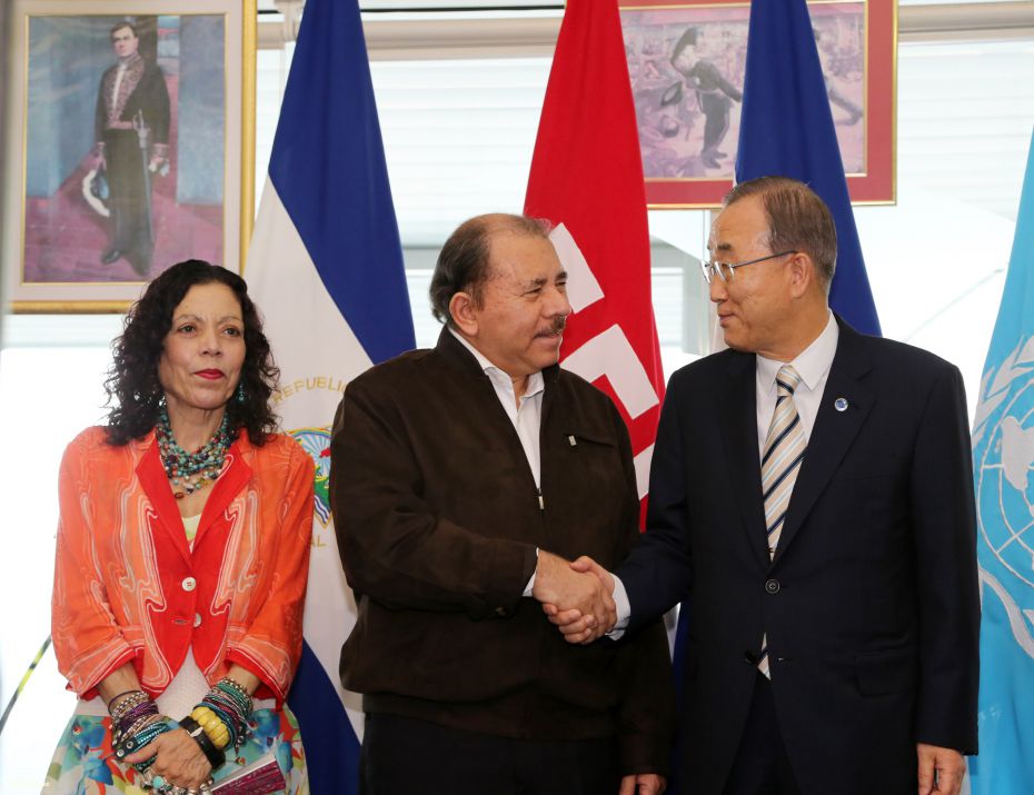 Presidente Daniel y Compañera Rosario reciben a Secretario General ONU