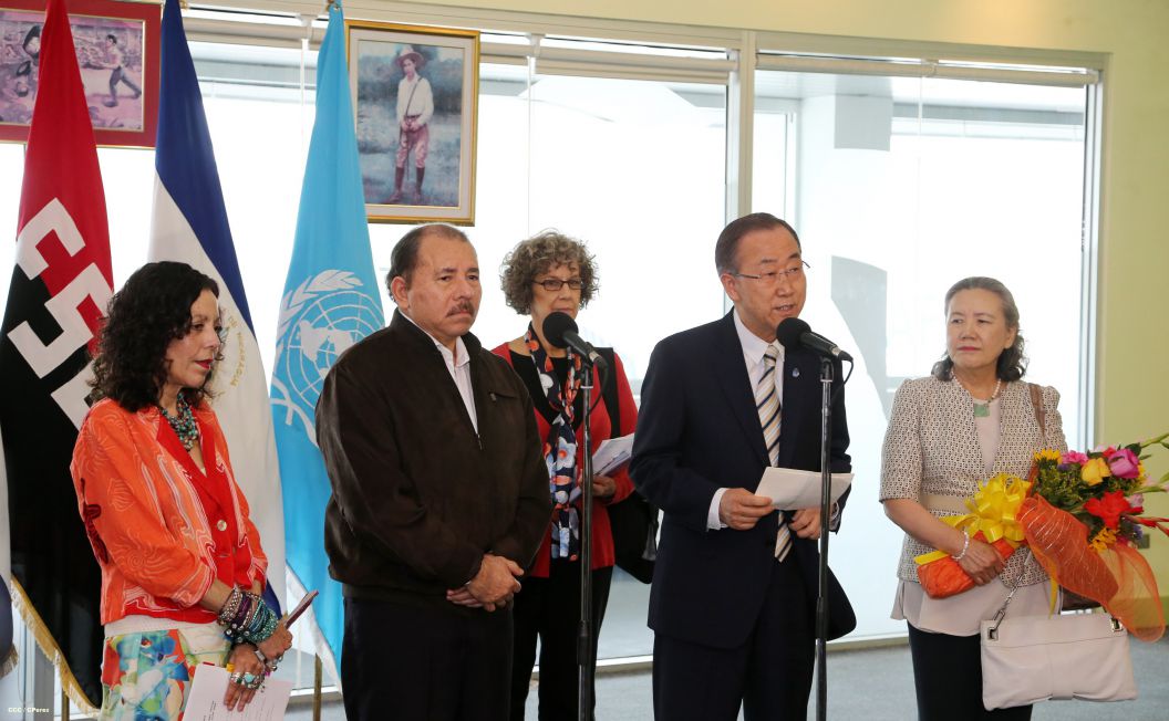 Presidente Daniel y Compañera Rosario reciben a Secretario General ONU