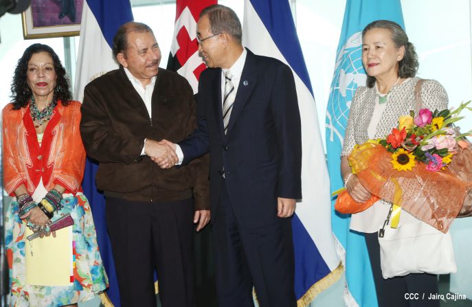 Presidente Daniel y Compañera Rosario reciben a Secretario General ONU