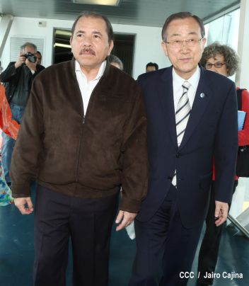 Presidente Daniel y Compañera Rosario reciben a Secretario General ONU