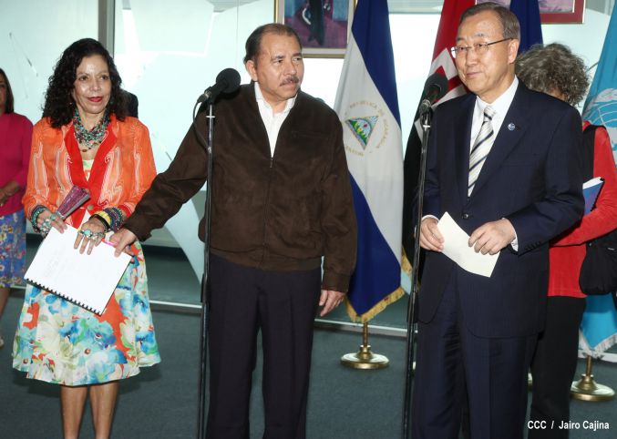 Presidente Daniel y Compañera Rosario reciben a Secretario General ONU