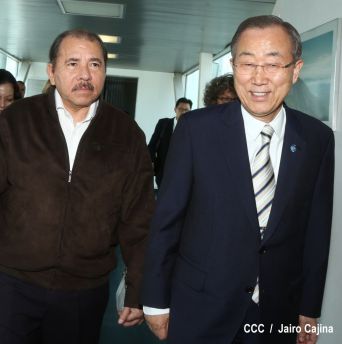 Presidente Daniel y Compañera Rosario reciben a Secretario General ONU