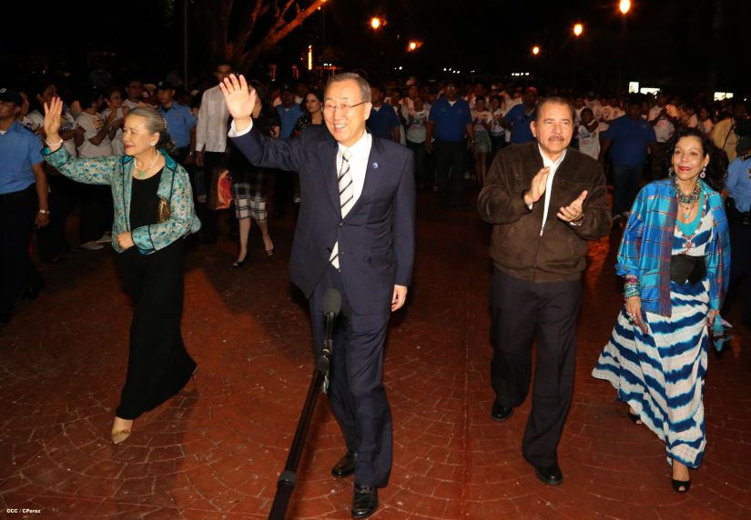 Ban Ki-moon concluye visita a Nicaragua