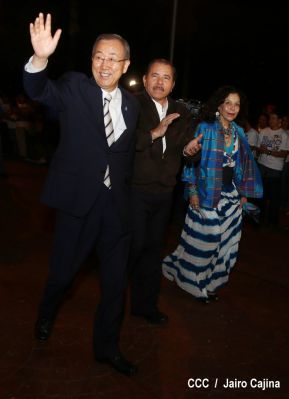 Ban Ki-moon concluye visita a Nicaragua