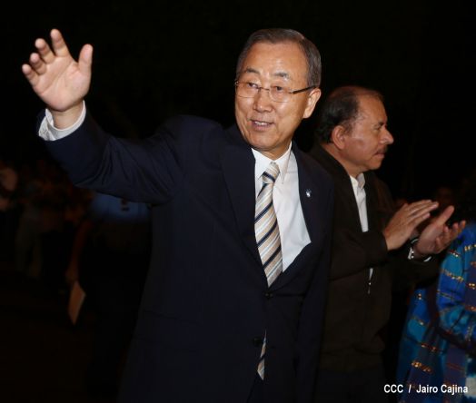 Ban Ki-moon concluye visita a Nicaragua
