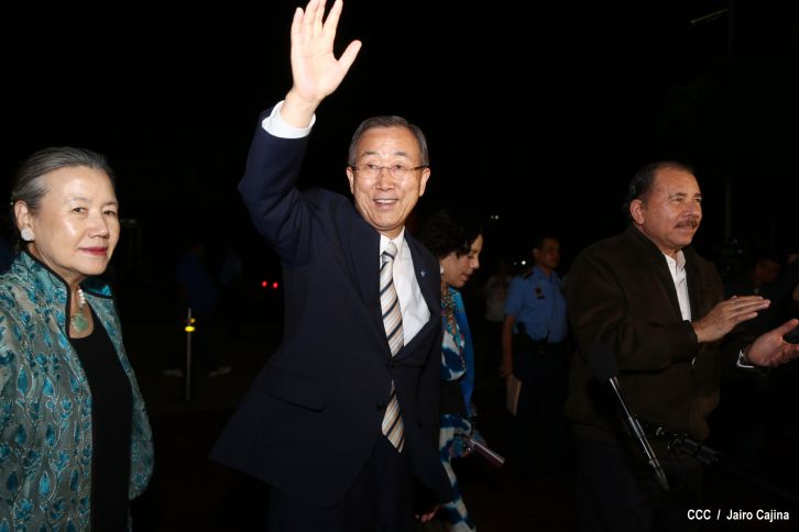 Ban Ki-moon concluye visita a Nicaragua