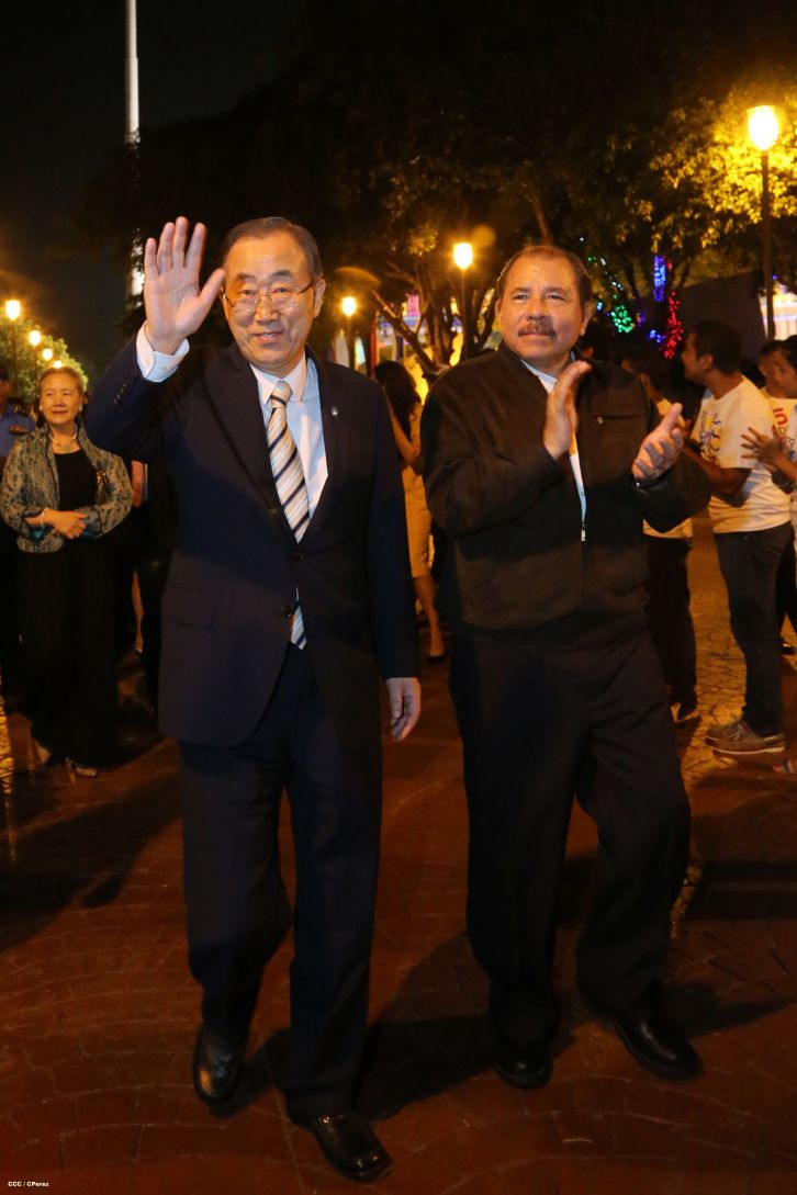 Ban Ki-moon concluye visita a Nicaragua
