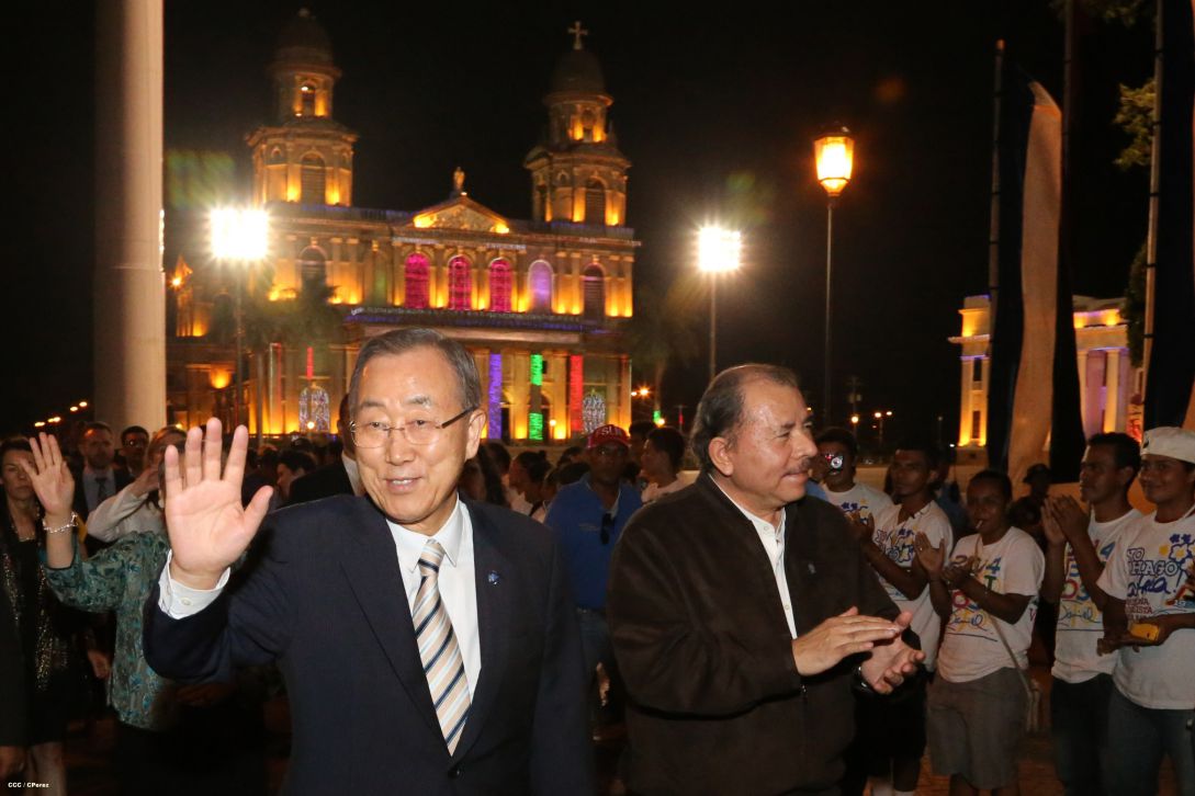 Ban Ki-moon concluye visita a Nicaragua