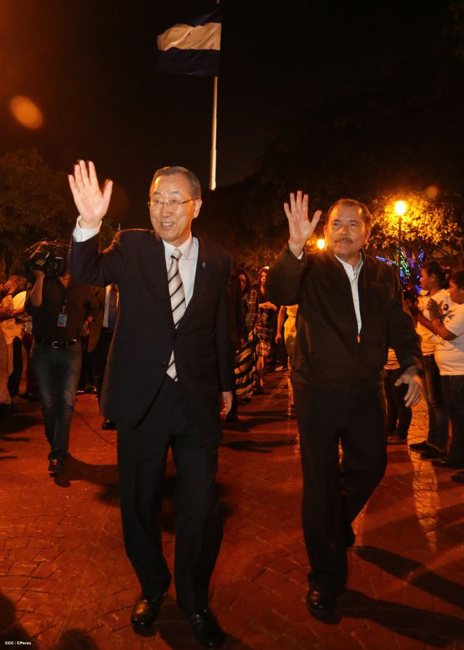 Ban Ki-moon concluye visita a Nicaragua