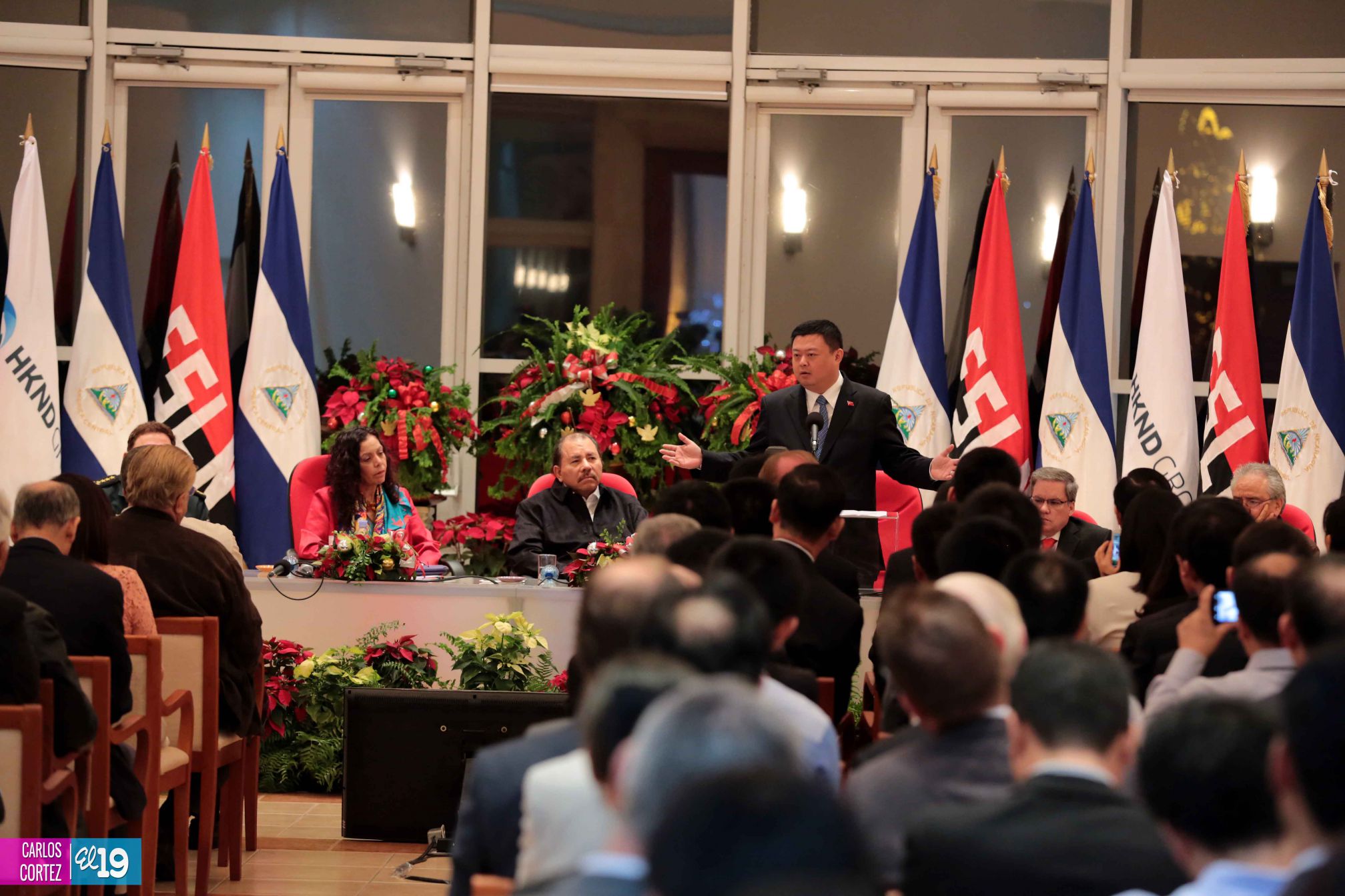 Daniel y Rosario celebran junto a Wang Jing inicio de Obras del Gran Canal por Nicaragua