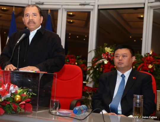Daniel y Rosario celebran junto a Wang Jing inicio de Obras del Gran Canal por Nicaragua
