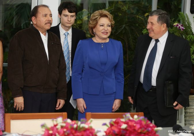 Presidente Daniel y Compañera Rosario se reúnen con Presidenta del Consejo de la Federación Rusa