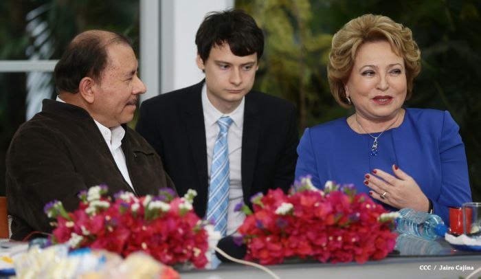 Presidente Daniel y Compañera Rosario se reúnen con Presidenta del Consejo de la Federación Rusa