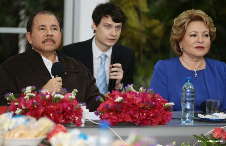 Presidente Daniel y Compañera Rosario se reúnen con Presidenta del Consejo de la Federación Rusa