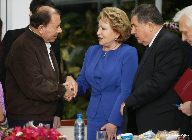 Presidente Daniel y Compañera Rosario se reúnen con Presidenta del Consejo de la Federación Rusa