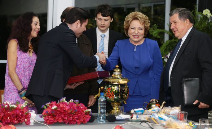 Presidente Daniel y Compañera Rosario se reúnen con Presidenta del Consejo de la Federación Rusa