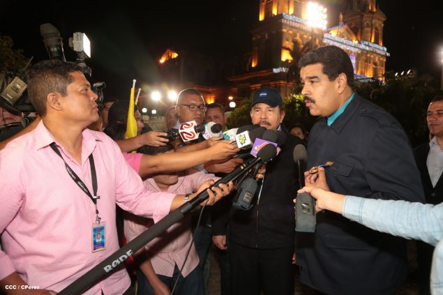 Nicaragua ratifica su respaldo a Venezuela y su presidente Nicolás Maduro