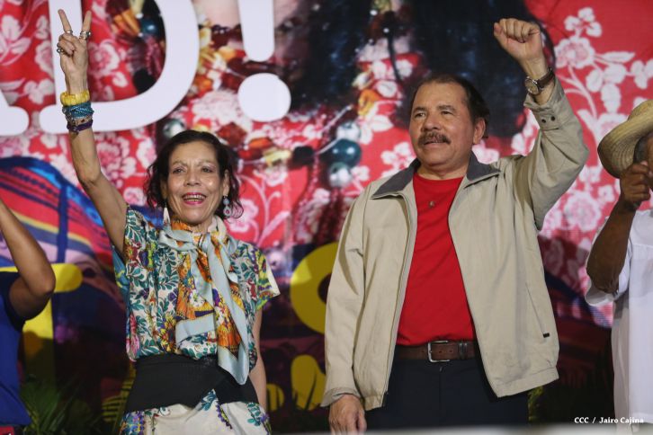 Daniel y Rosario culminan en Monimbó el 36 Aniversario del Repliegue a Masaya