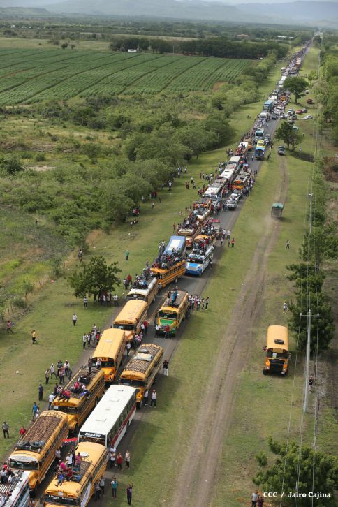 Caravanas de todo el país entran a Managua! Viva el 36/19!