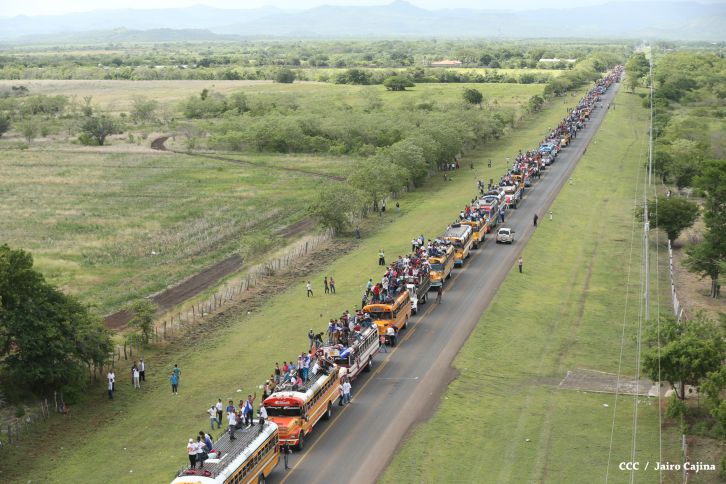 Caravanas de todo el país entran a Managua! Viva el 36/19!