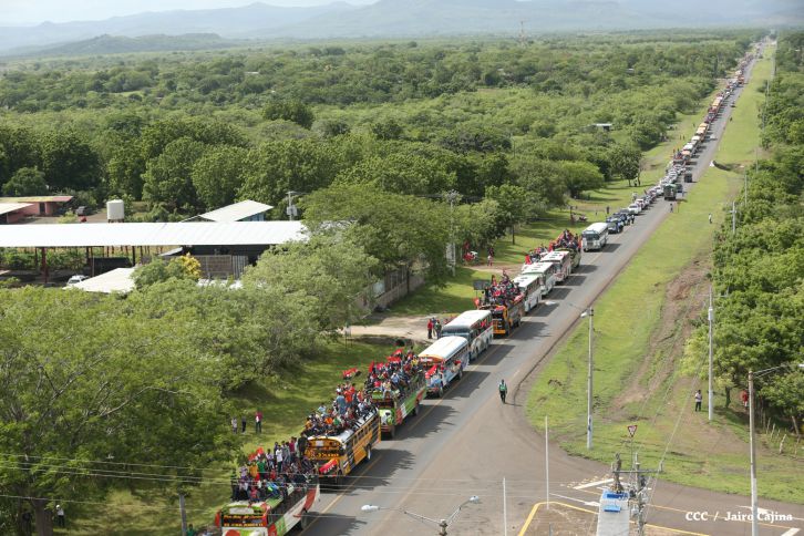 Caravanas de todo el país entran a Managua! Viva el 36/19!