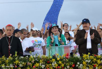 Nicaragua celebra el 36/19 en Plaza La Fé