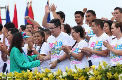 Nicaragua celebra el 36/19 en Plaza La Fé