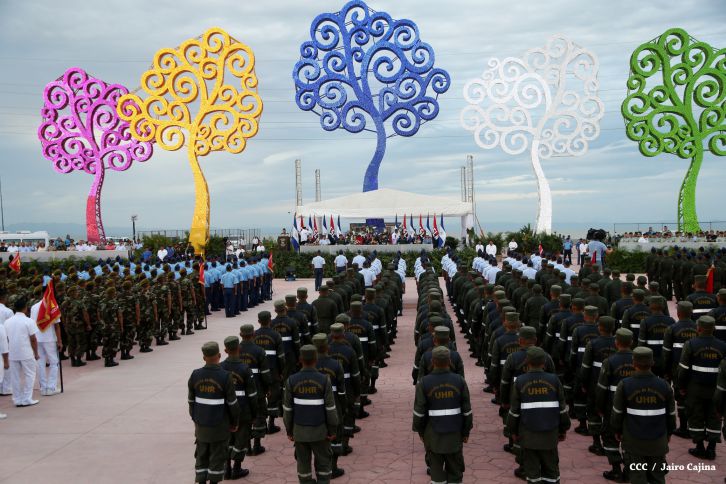 Presidente Daniel y Compañera Rosario encabezan acto del 36 aniversario de constitución de la Fuerza Aérea del Ejército de Nicaragua