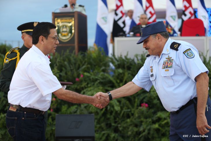 Presidente Daniel y Compañera Rosario encabezan acto del 36 aniversario de constitución de la Fuerza Aérea del Ejército de Nicaragua