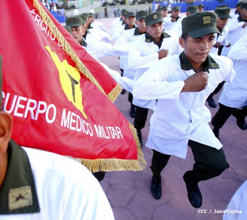 Presidente Daniel encabeza acto del 36 aniversario de constitución del Cuerpo Médico Militar del Ejército de Nicaragua