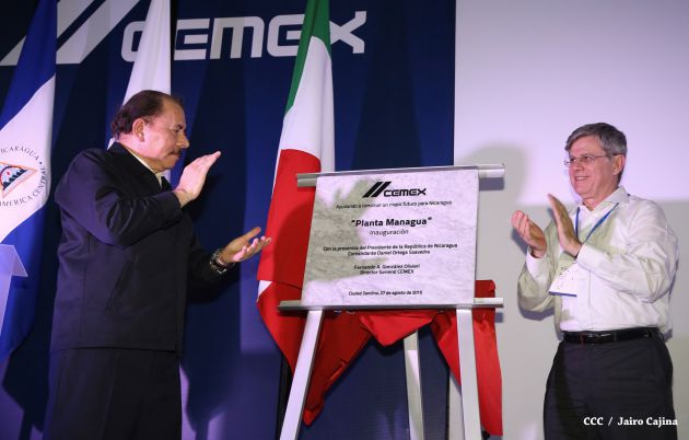 Presidente Daniel inaugura nueva planta de CEMEX en Nicaragua