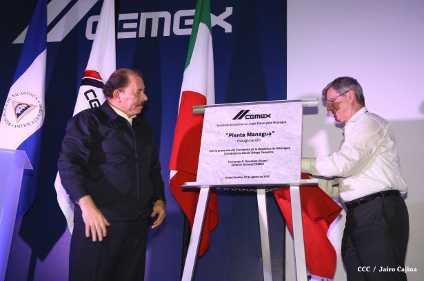 Presidente Daniel inaugura nueva planta de CEMEX en Nicaragua