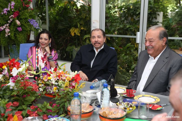 Presidente Daniel y Compañera Rosario sostienen encuentro con el empresario mexicano Carlos Slim