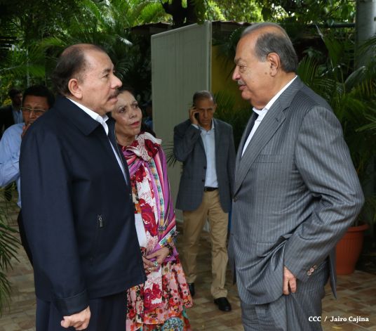 Presidente Daniel y Compañera Rosario sostienen encuentro con el empresario mexicano Carlos Slim
