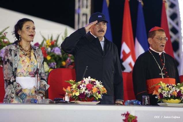 Presidente Daniel y Compañera Rosario presiden celebración del 36 Aniversario del MIGOB