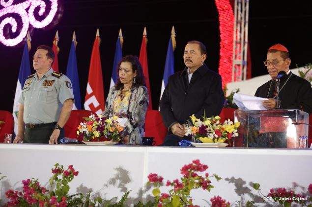 Presidente Daniel y Compañera Rosario presiden celebración del 36 Aniversario del MIGOB