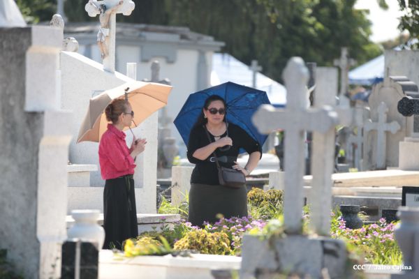 Familias acuden a cementerios para honrar a sus difuntos