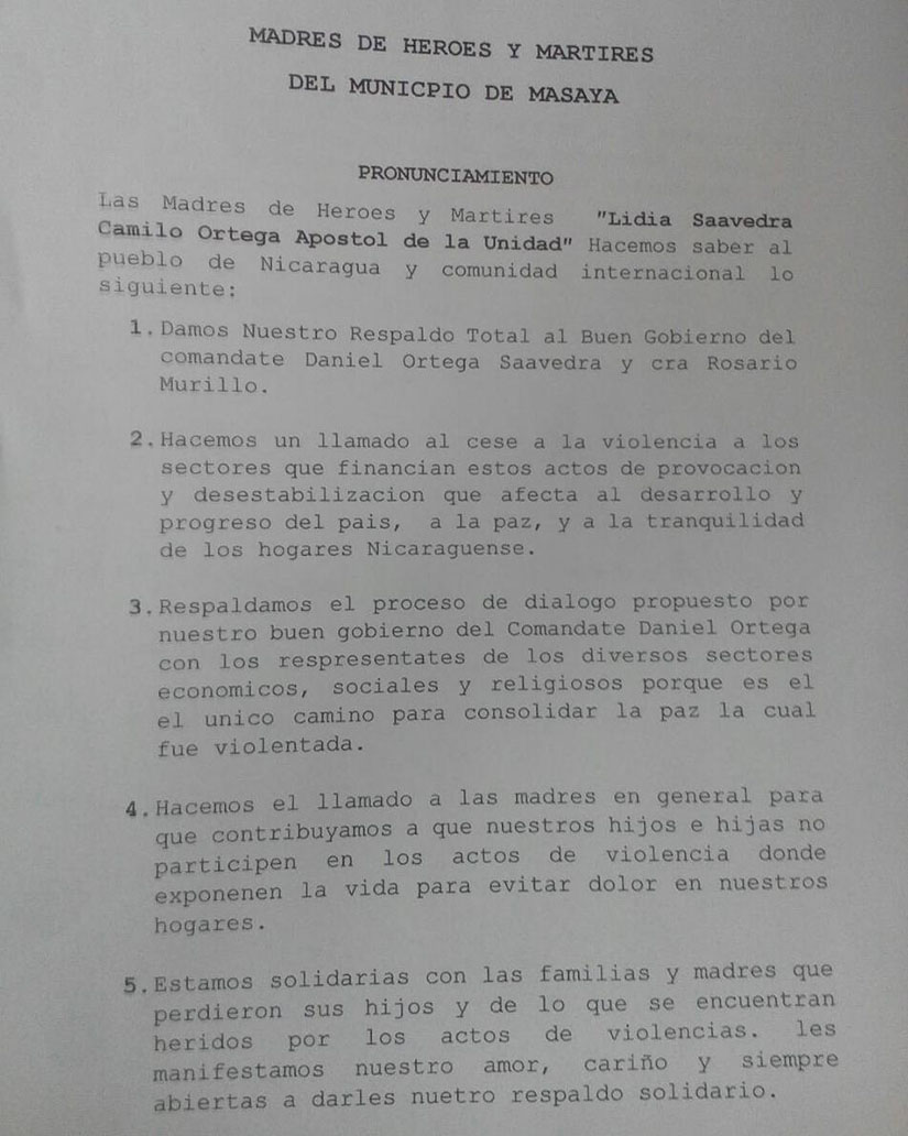 pronunciamiento